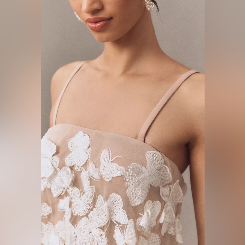 NWT Anthropologie Dress The Population Sachi Sleeveless Butterfly Mini Dress - Picture 3 of 11